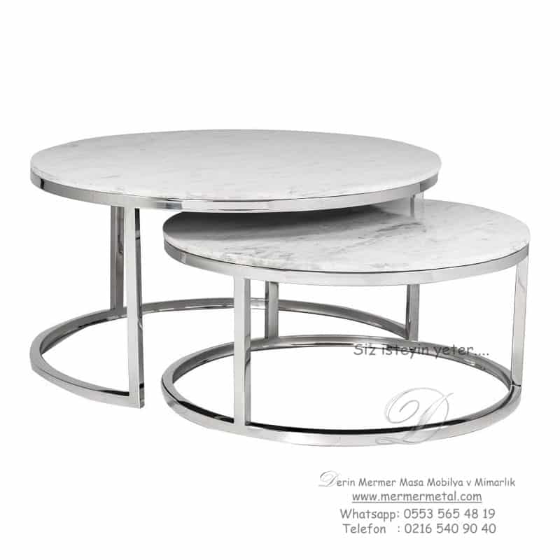 Paslanmaz Mermer Orta Sehpa