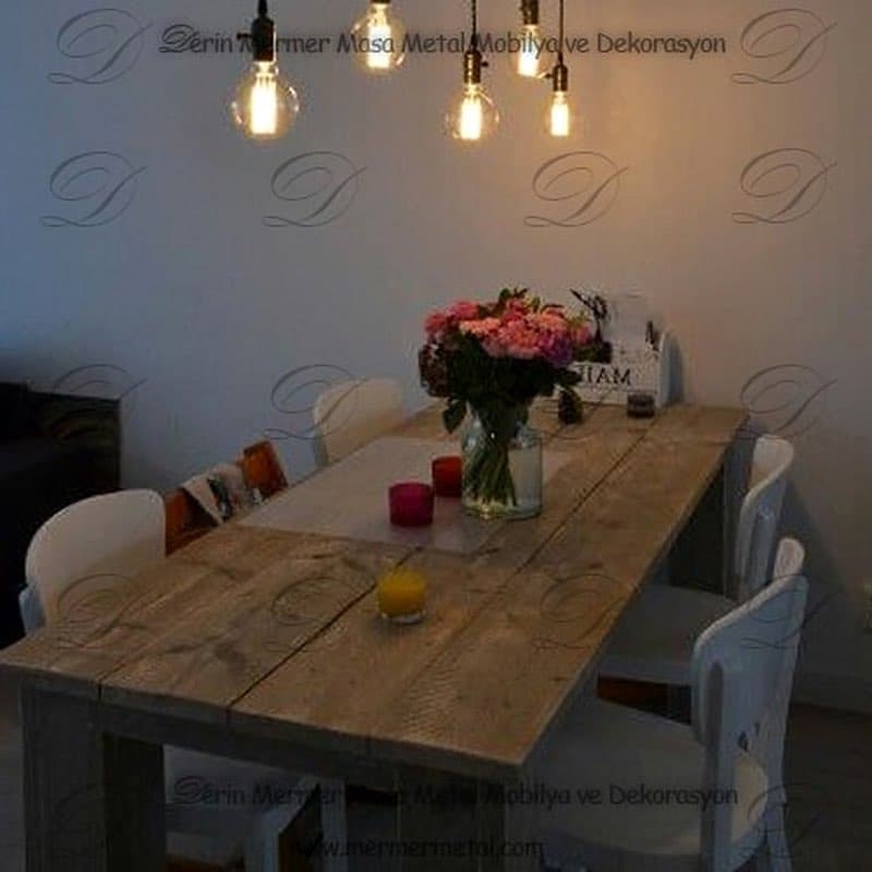 6 Kişilik Ahşap Yemek Masası