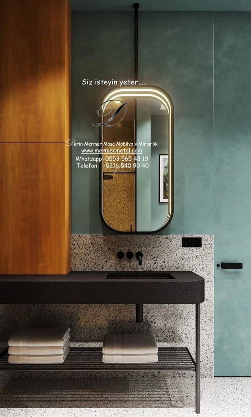 Banyo Islak Hacim Metal Mermer Tasarım