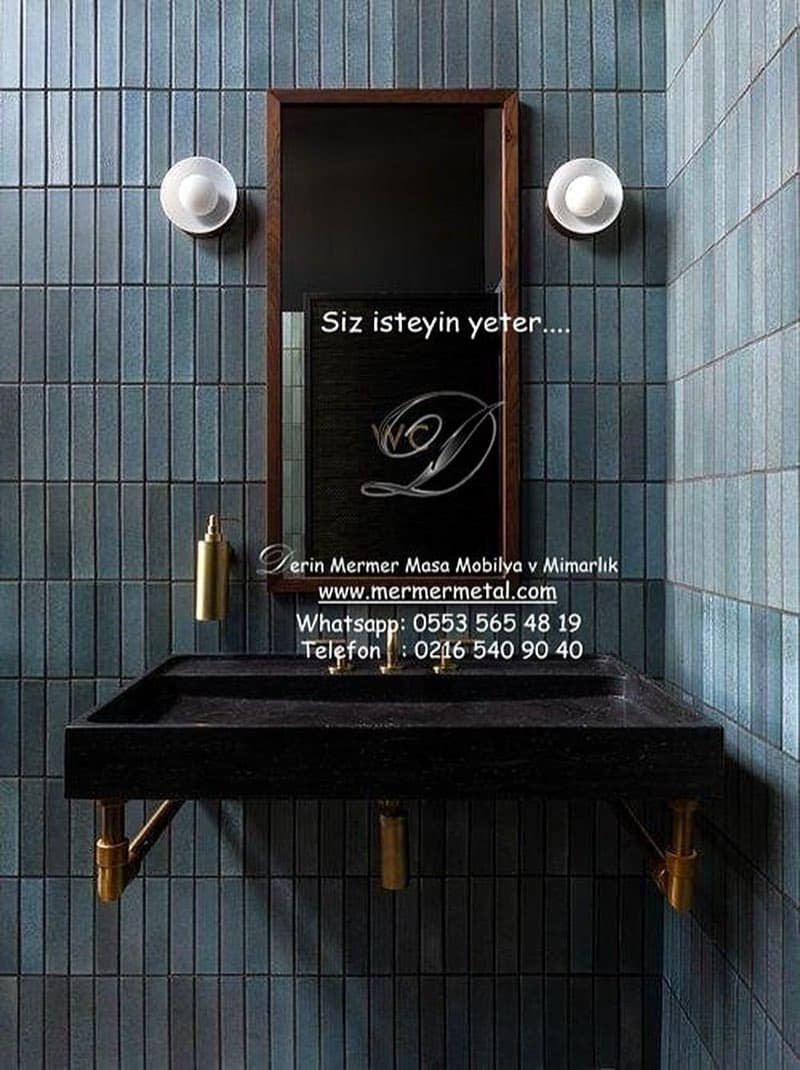 Banyo Islak Hacim Metal Mermer Tasarım
