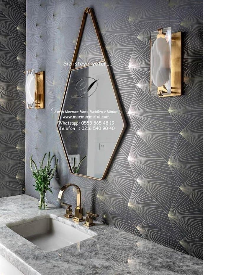 Banyo Islak Hacim Metal Mermer Tasarım