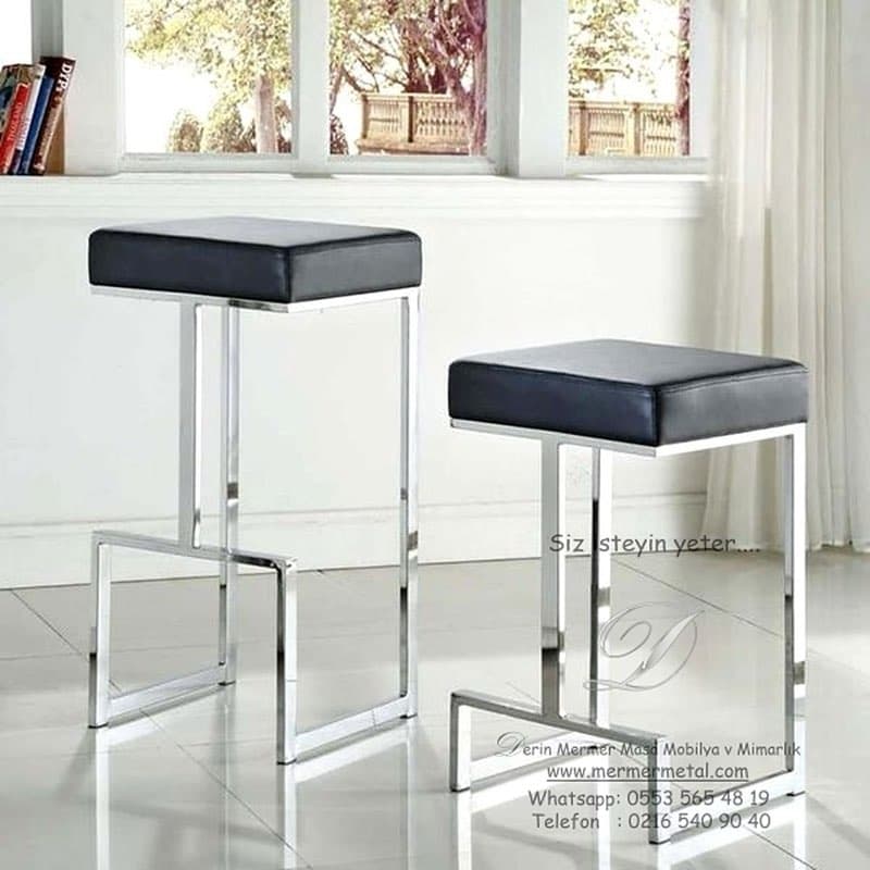 Paslanmaz Deri Bar Sandalyesi