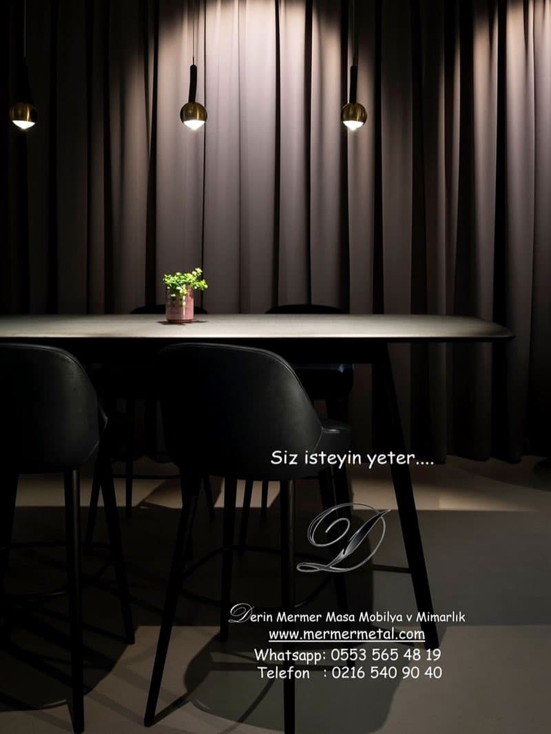 Ahşap ve Metal Ayaklı Cafe Bar Sandalye