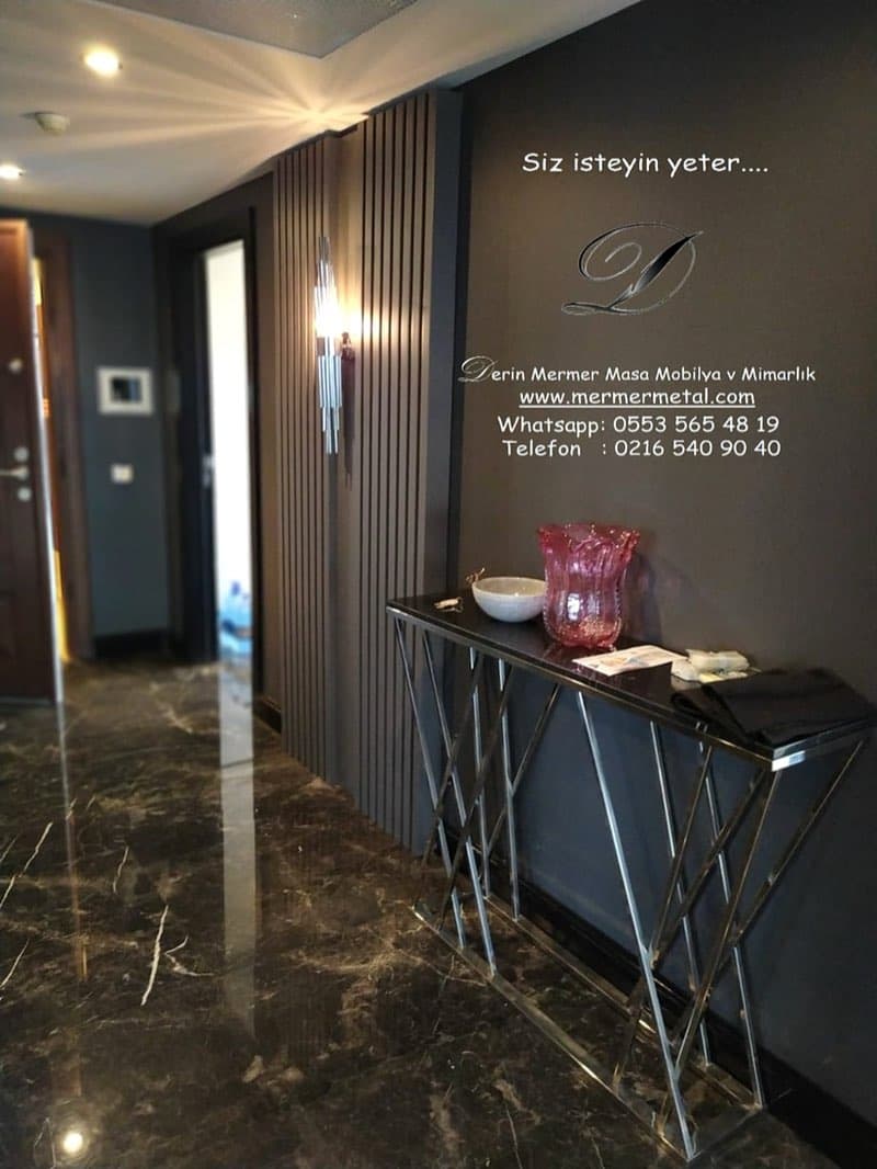 Metal Ayaklı Mermer Dresuar