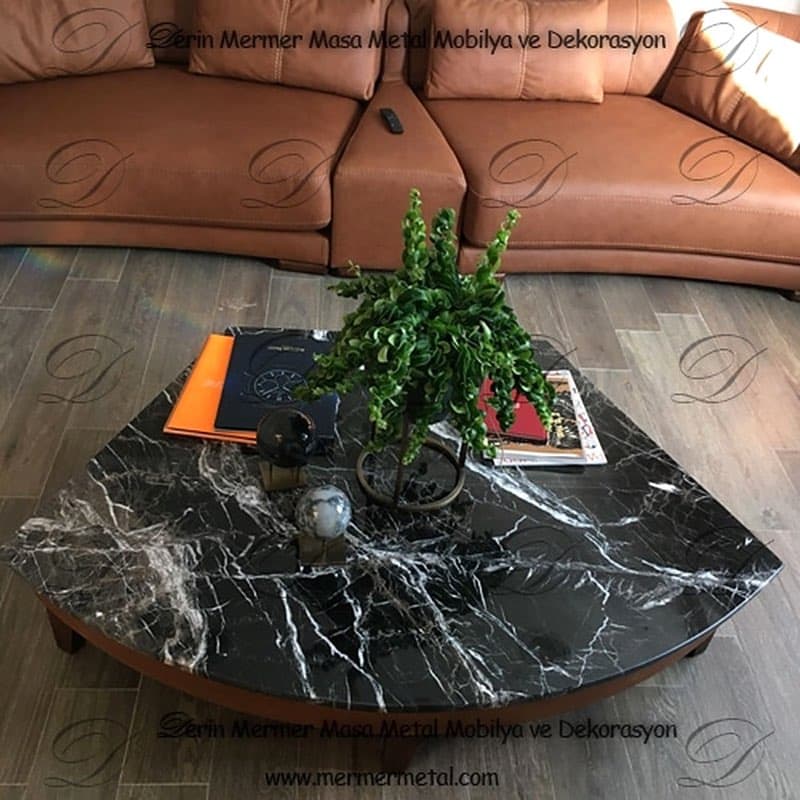 Siyah Mermer Orta Sehpa