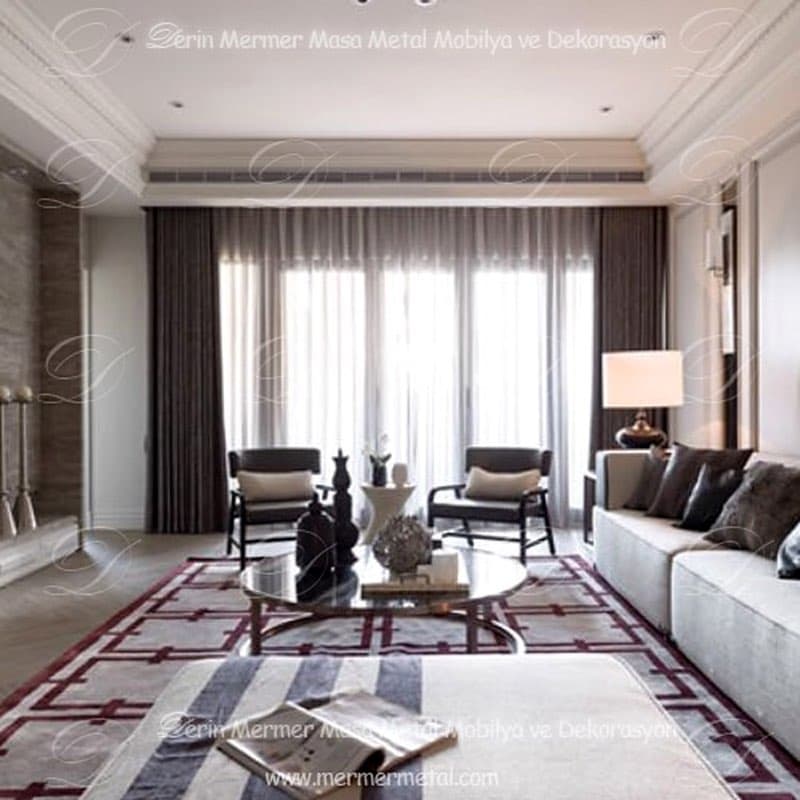 Şık Mermer Orta Sehpa