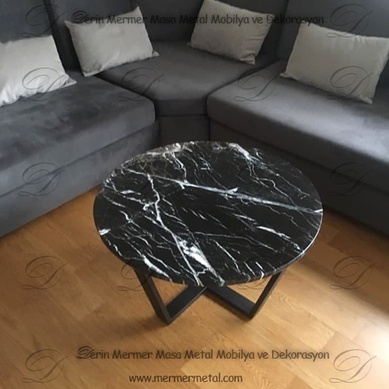 Siyah Mermer Orta Sehpa