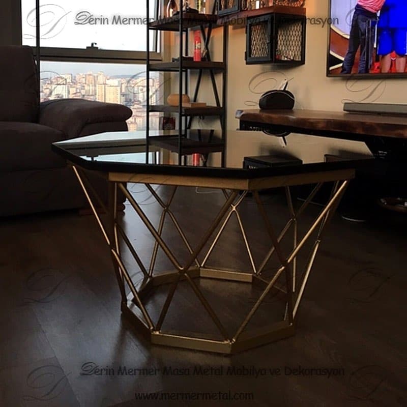 Siyah Mermer Orta Sehpa