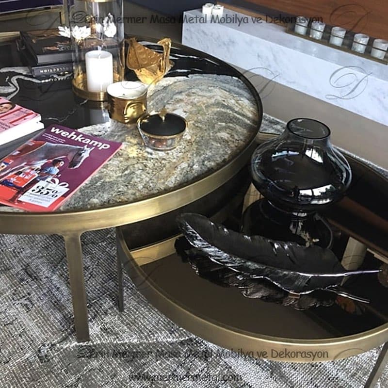 Dekoratif Mermer Orta Sehpa