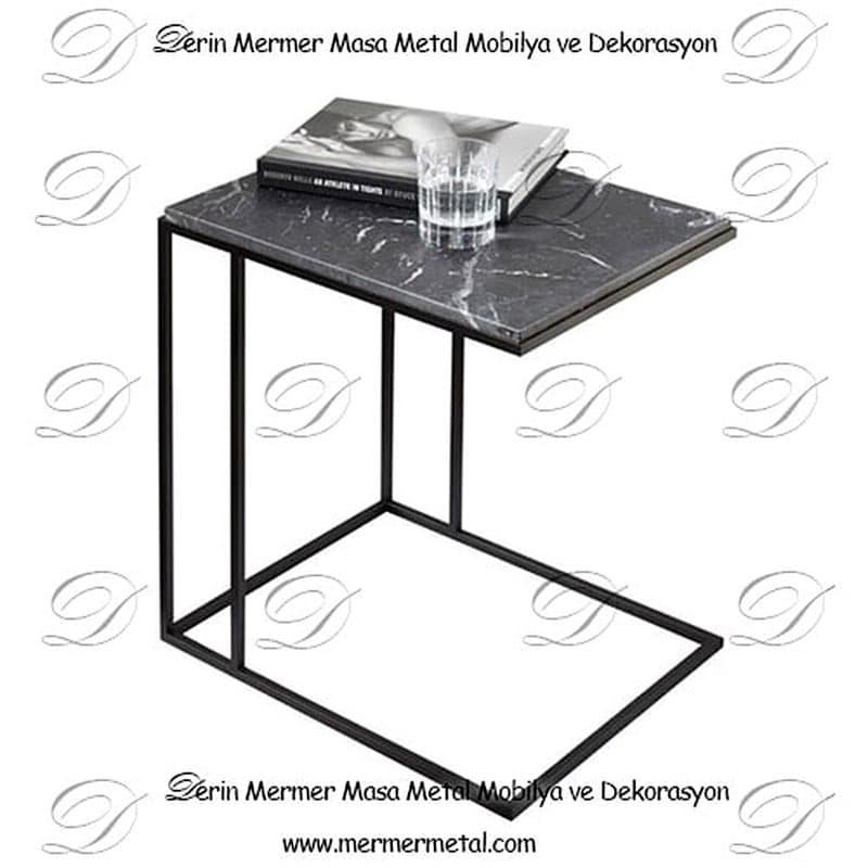 Siyah Mermer Yan Sehpa