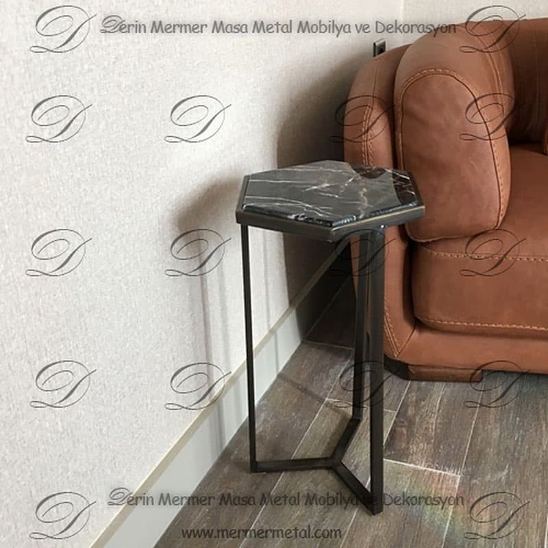 Siyah Mermer Yan Sehpa