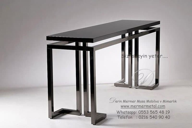 Siyah Mermer Metal Dresuar