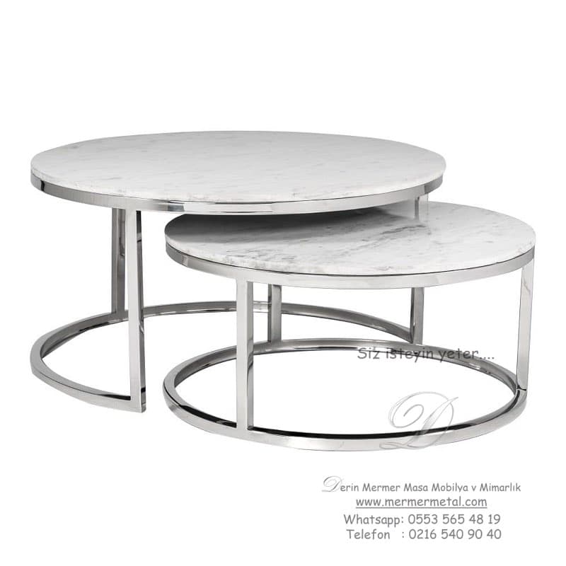 Paslanmaz Mermer Orta Sehpa