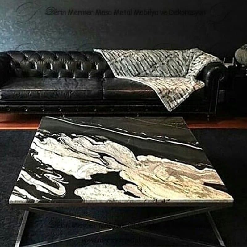 Mermer Metal Orta Sehpa