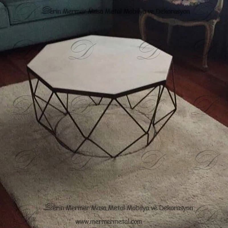 Metal Mermer Orta Sehpa