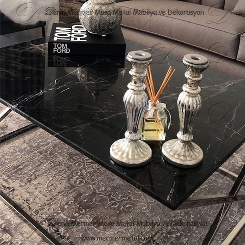 Siyah Mermer Orta Sehpa