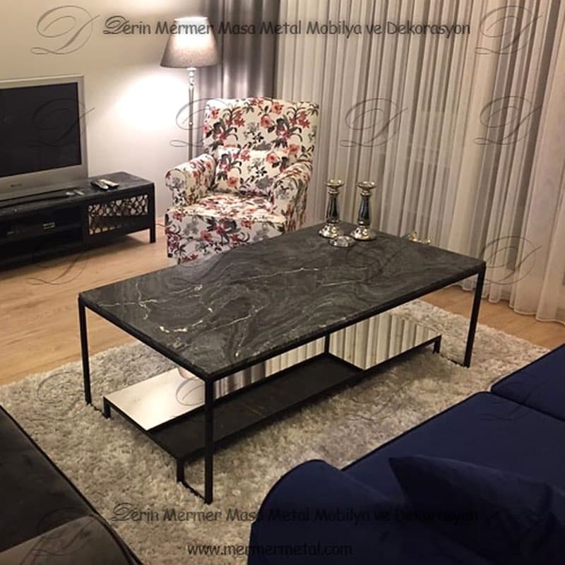 Siyah Mermer Orta Sehpa