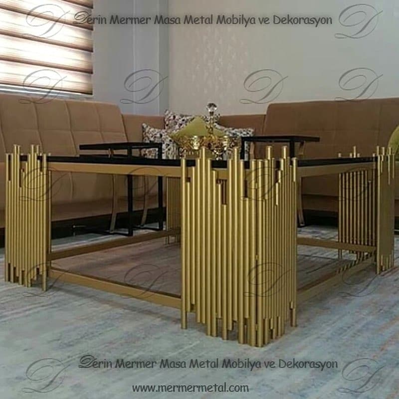 Gold Mermer Orta Sehpa