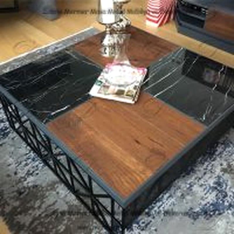 Eskitme Princ Ayaklı Ahşap Orta Sehpa