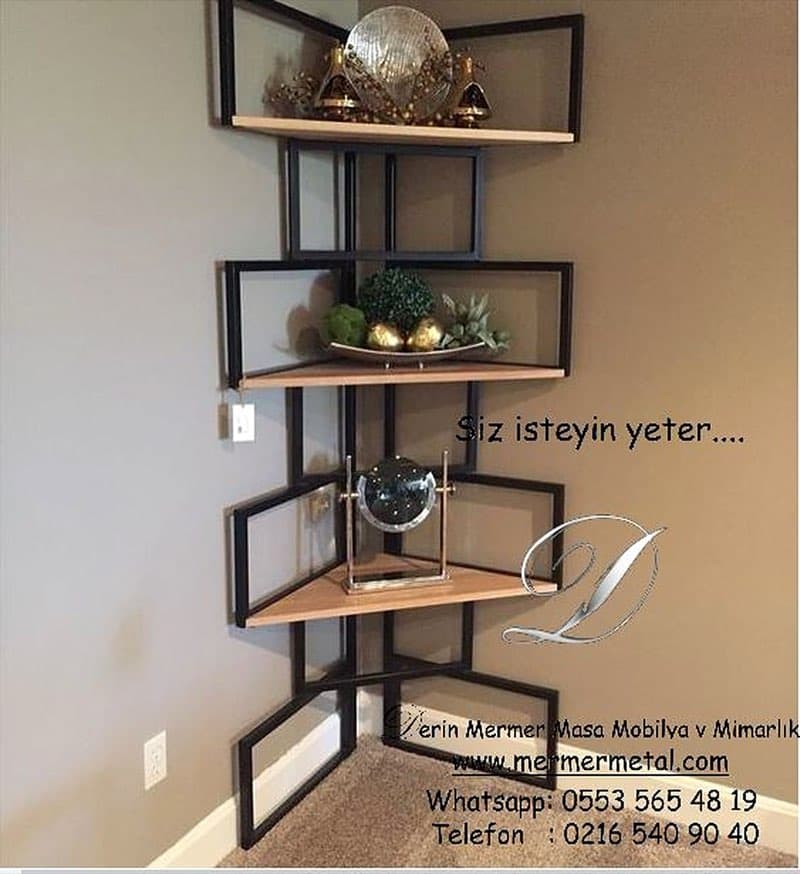 Siyah Ayaklı Metal Kitaplık ve Raf Sistemi