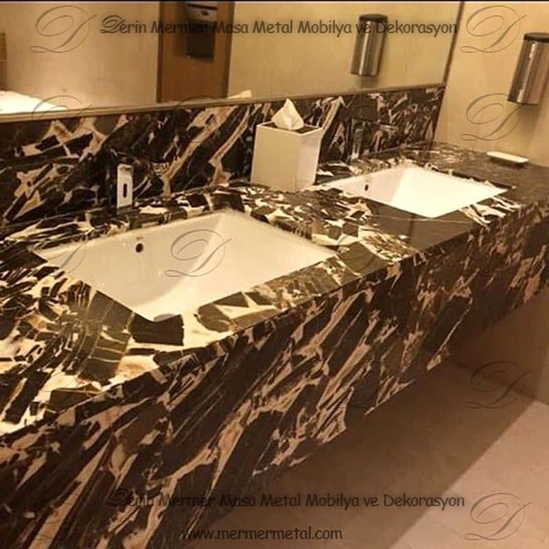 Siyah Beyaz Mermer Tezgah