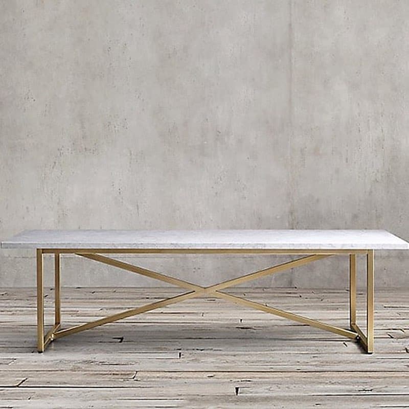 Metal Ayaklı Mermer Masa