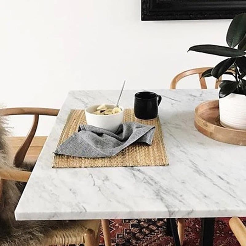 Klasik Dikdörtgen Mermer Masa