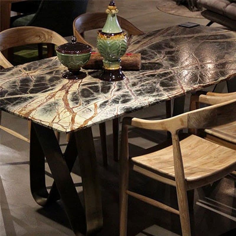 Kahverengi Mermer Yemek Masası