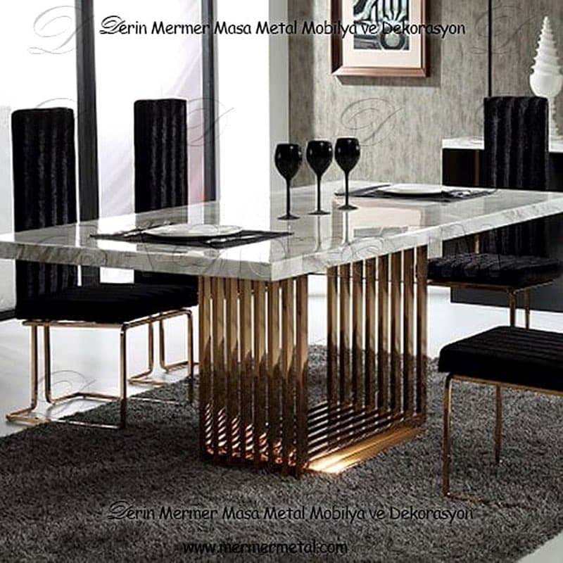 Modern Mermer Yemek Masa