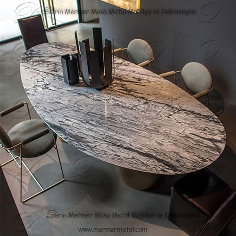 Modern Mermer Yemek Masa