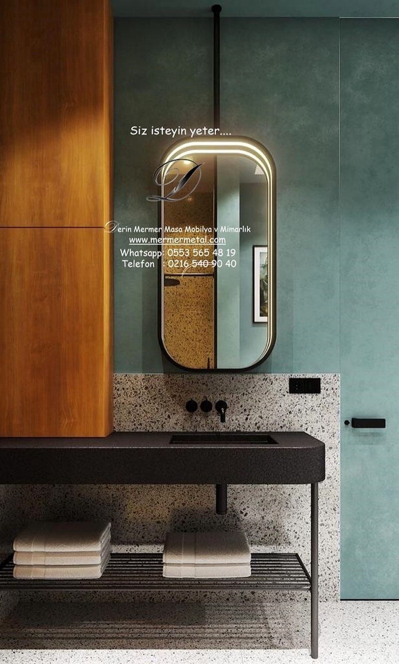 Banyo Islak Hacim Metal Mermer Tasarım