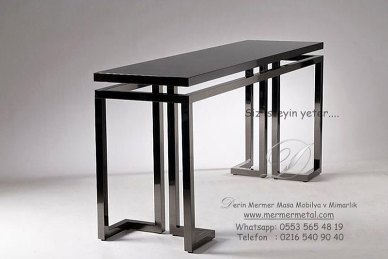 Siyah Mermer Metal Dresuar