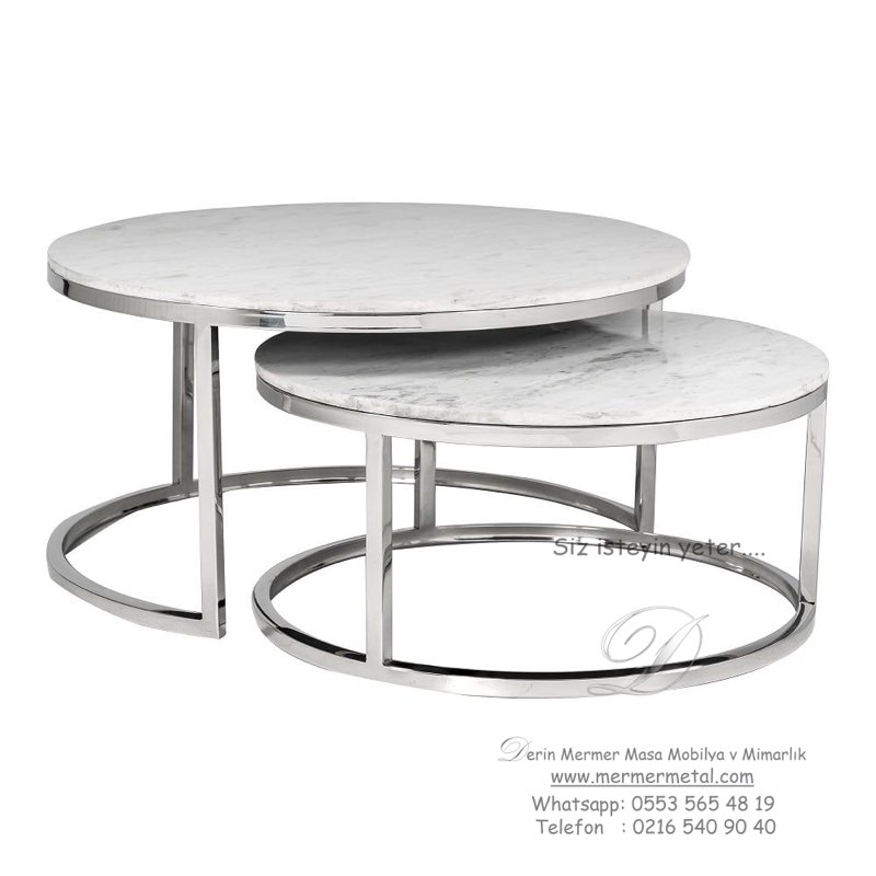 Paslanmaz Mermer Orta Sehpa